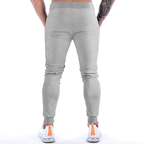 Calça de treino masculina NAVEKULL Slim Fit Joggers Gym Training Running Sweatpants with Zipper Pock
