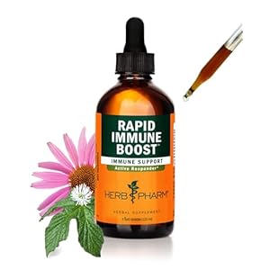 Herb Pharm Organic Rapid Immune Boost: Fast-Absorbing Tincture for Adults, Echinacea Tincture with Goldenseal, Ginger Extract & Elderberry, Immune Support Supplement & Wellness Aid, 4 Oz