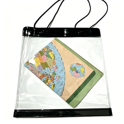 Dejicuk Waterproof Map Case for Hiking Transparent Map Case Holder with Clear Window and Neck Strap PVC Camping Map Cases Bags for Hiking (32x27cm)