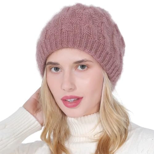 khwaish store Women's Warm Fleece Beanie Cap Stylish Woolen Winter Hat Soft Breathable Fabric Cold Weather-picture-29