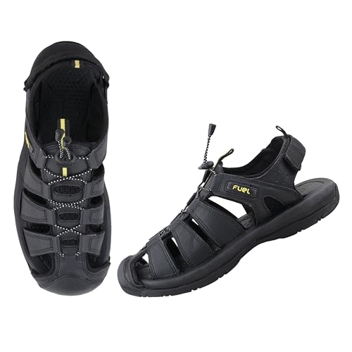 Image of FUEL Comando Men's Fisherman Sandals - Comfortable, Breathable & Flexible Outdoor Sandals with Protective Toe, Anti-Skid Sole - Stylish Casual Beach & Sports Footwear