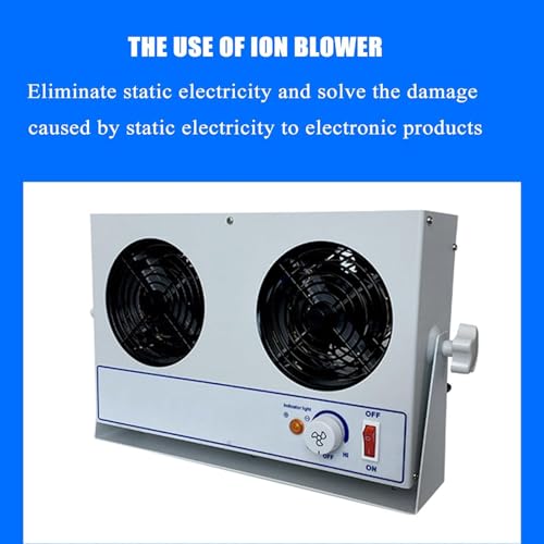 Ventilador ionizador antiestático electrostático, elimina la estática para impresión, embalaje, pulverización de plástico y desmoldado con flujo de aire ajustable