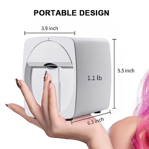 Image of Professional Mini 3D Nail Printer - Portable Mobile Nail Art Machine for Kids, Nail Studios, Manicurists & Nail Enthusiasts - Perfect for Creative Nail Designs, White