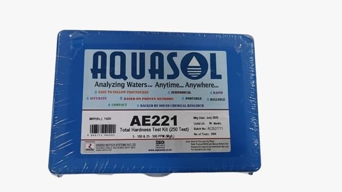 AQUASOL AE221 Total Hardness Water Test Kit 250 Tests 5-100 and 25-500 PPM MG/L Industrial Grade-image-26