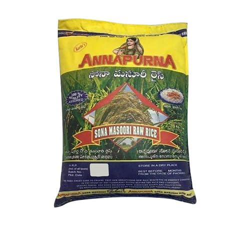 Seelans SuperstoreAnnapurna Sona Masoori Rice | Premium Quality Sona Masuri from Southern India | Indian/Asian Curries & Dishes | Protein & Carbohydrates | White Rice | 10kg Bag