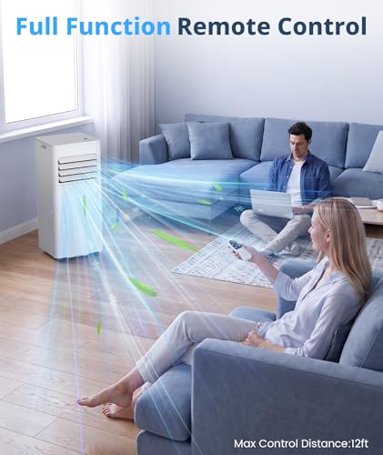 10.000 BTU Tragbare Klimaanlage, 4 in 1 AC-Einheit, kühlt 450 Quadratfuß, Leise Klimaanlage mit Luftentfeuchter und Ventilator, LED-Anzeige, Fernbedienung-2