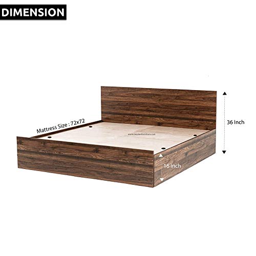 Image of CASPIAN Furniture Standard Style King Size Bed with Storage /Mattress Size 72 x 72 Inches (Asian Brown Textured) (Without Mattress)