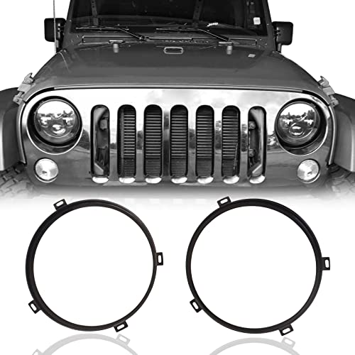 u-Box Jeep Wrangler 7inch Round Headlight Mounting Bracket Black Ring for 2007-2018 Jeep JK & Wrangler Unlimited