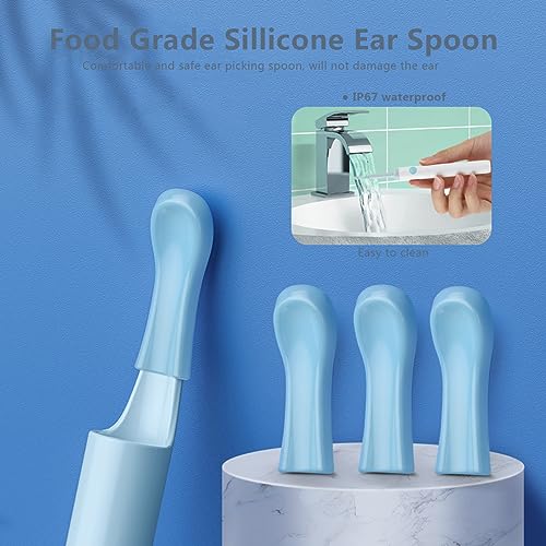 Ohrenschmalz Entferner Otoskop, LANMOU Ohrreiniger mit Kamera, 1080P HD Ohrenreiniger mit 6 Leds & 4 Silikon Ohrlöffel, IP67 Wasserdicht Ear Cleaner für Iphone, Android, Ipad, Weiß