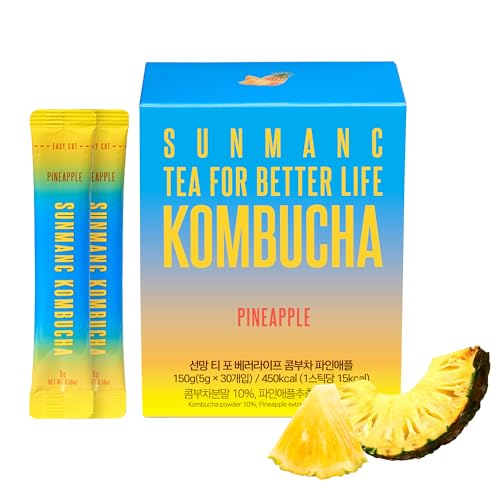SUNMANC Pineapple Kombucha 30 Packets - 0g Sugar & 15