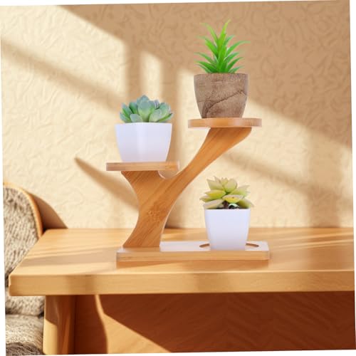 Support pour plantes étagère d'angle multifonctions et robuste en bambou - 8