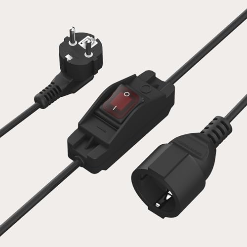 Rallonge avec contact de protection 3 m interrupteur prise Schuko - 3