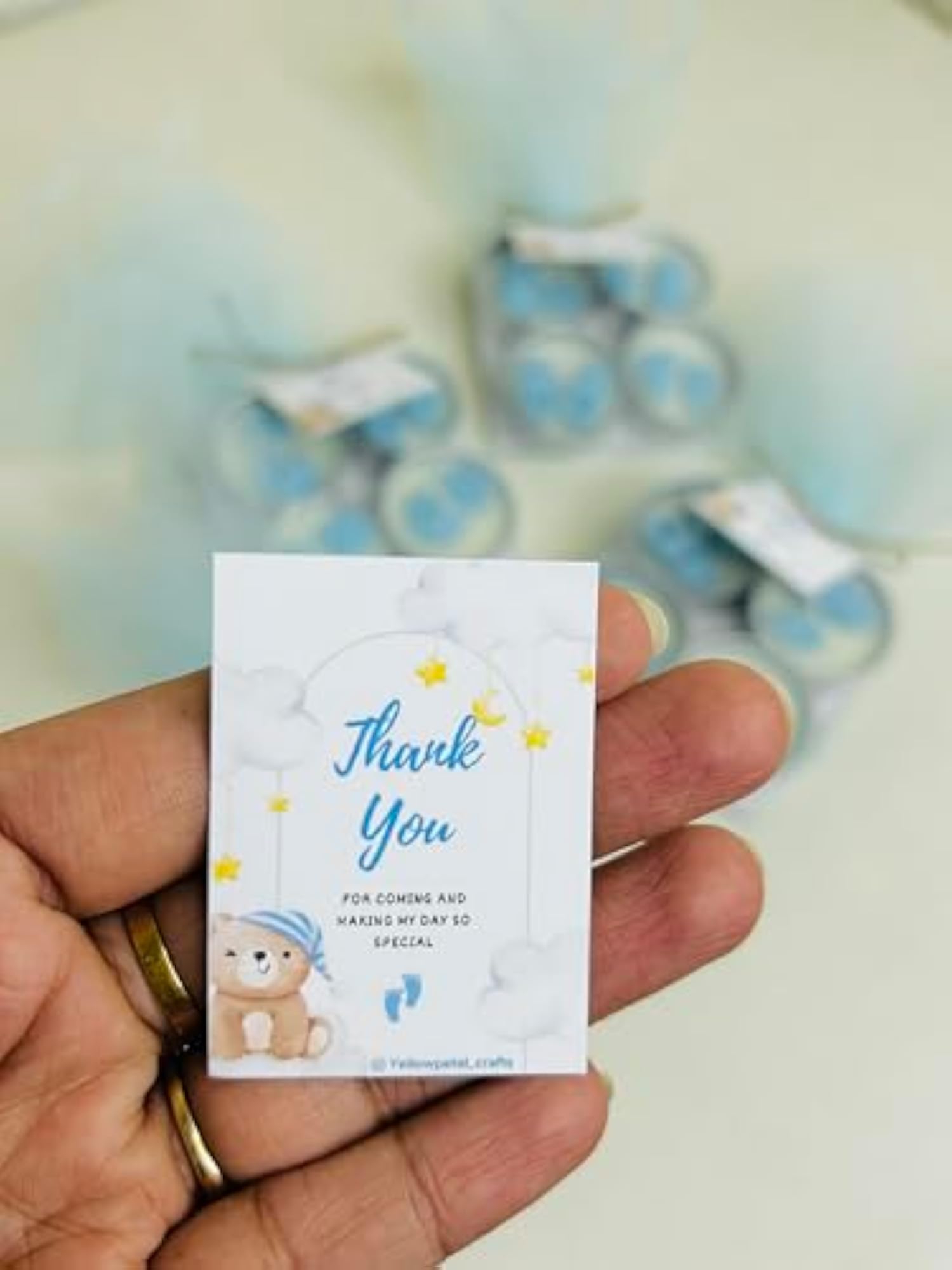 Baby Blue Birthday Tealight Candles Gift Set, Vanilla Scented