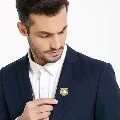 Image of Animal Brooch for Men Vintage Metal Wildlife Lapel Pin Suit Jacket Badge Fashion Accessories for Men