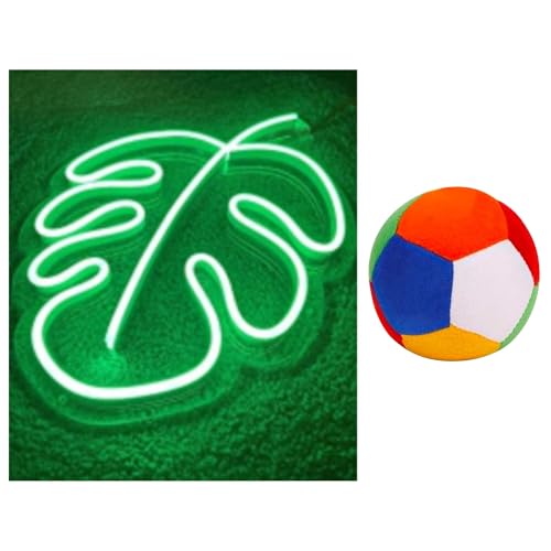 Image of EITHEO Stuffed Animal Plushie Stuffed Toy for Kids (Neon Leaf +Ball)