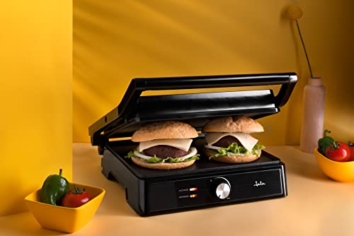 Jata JEGR1913 Grill Żelazko elektryczne 2000 W z 2 płytami grzewczymi, 29 x 24 cm, Otwarcie 180º, Płyta górna, Regulacja temperatury, Podajnik do podnoszenia