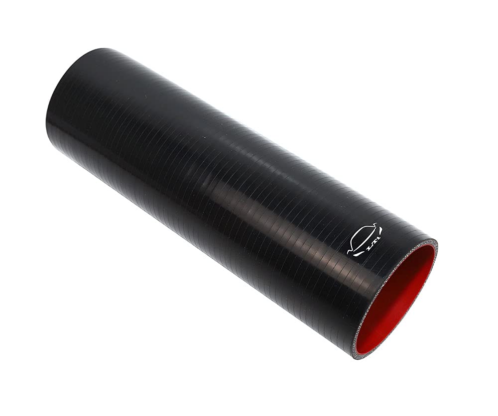 TenkeAuto 4-Ply Reinforced Silicone Hose Coupler - 3.5" ID, 3" Length, High Temp For Turbo/Intercooler (Black)