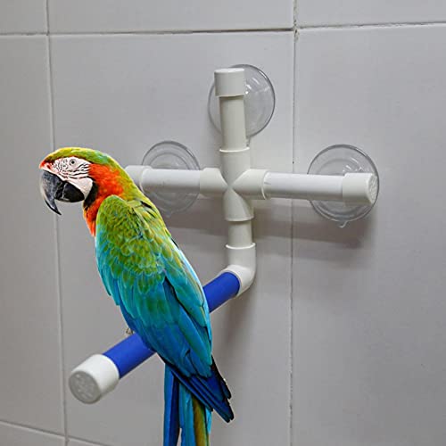 Douche Baars Vogel Douche Baars Vogel Zitstokken Papegaaien Budgie Opvouwbare Zuignap Venster Douche Bad Muur Poot… - Afbeelding 5
