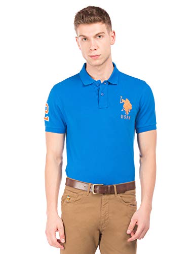 Image of U.S. Polo ASSN. Men Cotton Solid Regular Fit Polo Shirt