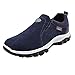 Julhold Herren Turnschuhe Einfarbig Runde Zehe Laufen Walking Sport Wandern Slip-On Schuhe Performance rutschfeste Low-Top-Schuhe(Dunkelblau,43)