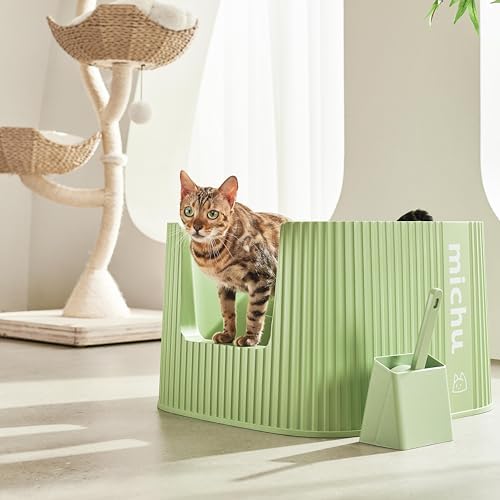 Michu XXL Sage Deluxe Cat Litter Box — Spacious Design