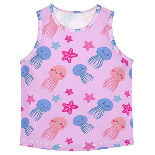 J JOYSAY Cute Jellyfish Starfish Light Boys Tank Top Sleeveless Muscle Shirts Quick Dry Kids T-Shirts 3-15T