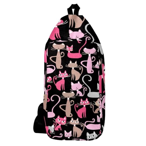 Sac à dos à bandoulière chats roses pour ranger vos affaires en voyage