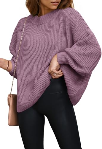Image of PRETTYGARDEN Womens Sweaters Spring 2026 Oversized Chunky Knitted Pullover Sweater Casual Long Sleeve Crewneck Cute Sweaters