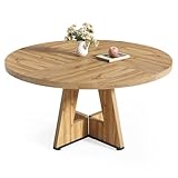 LITTLE TREE Runder Esstisch für 4–6 Personen, 119,9 cm Esszimmertisch mit Holzsockel, Moderne Esstische, runde Küchentische für Esszimmer, Küche, Wohnzimmer (nur Tisch)