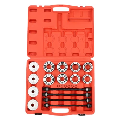 WEIGR Ensemble de 28 pièces d'outils pour silentblocs - Kit de manchons de presse et de traction pour roulements, bagues en caoutchouc et paliers d'essieu |...