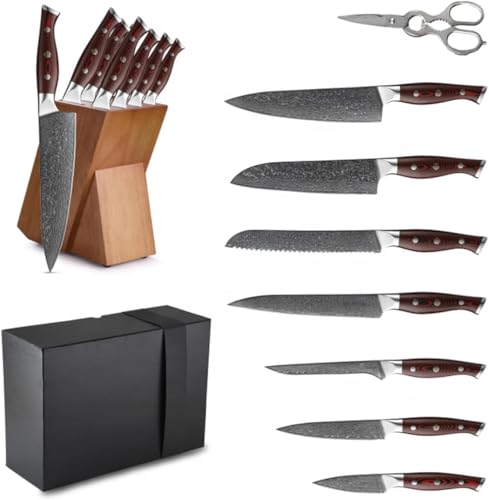 Set de Cuchillos Cocina 9 Piezas Acero Inox