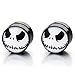 10MM Magnetic Black Circle Alien Stud Earrings for Men Women, Non-Piercing Clip On Fake Ear Plugs Gauges