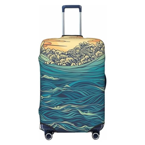 Luggage Cover for Travel Elastic Suitcase Cover Vivid seascape Luggage Covers Fashion Suitcase Protector Thickened Baggage Cover Dustproof Suitcase Sleeve Fits 18-32 Inch Luggage