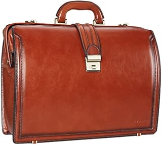 Banuce Full Grain Italian Leather Briefcase for Men with Lock Doctor Bag Lawyer Attache Case Hard 15.6 Inch Laptop Attorney Litigator Bags