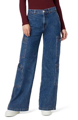 HUDSON Women's High-Rise Welt Pocket Cargo Wide Leg