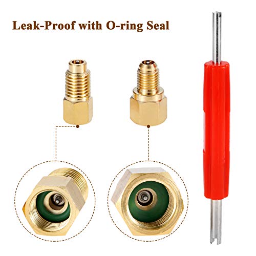 Adaptadores para R12 R22 a R134a - Conexión 1/4" Flare x 1/2" Acme miniatura 3