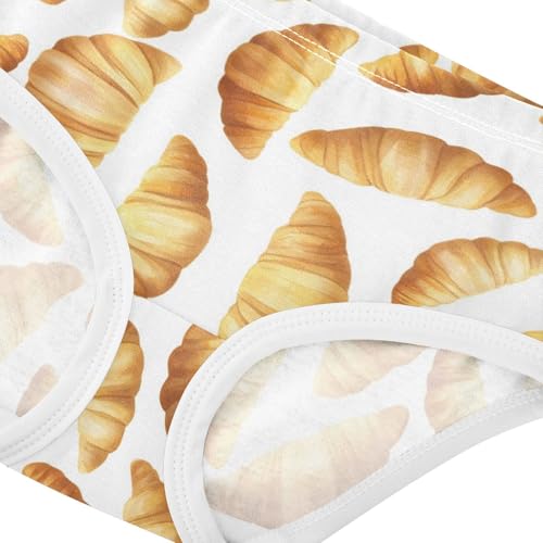 Cotton Toddler Girls Underwear Croissants Brown Food White Panties Little Girl Cartoon Briefs Girls Undies 2t4