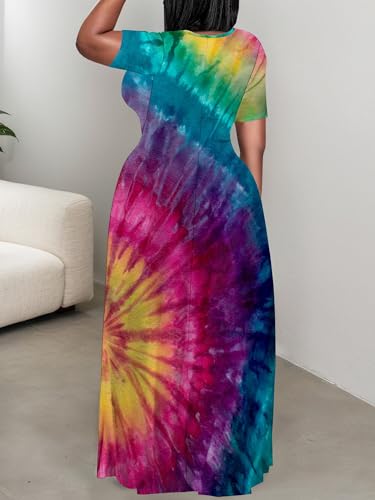 Image of Plus Size Maxi Dresses for Curvy Women T-Shirt Summer Sun Dresses Loose Fit