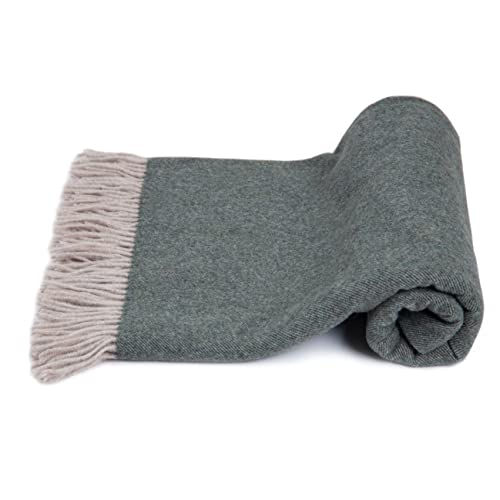 MA.AL.BI 1947 Plaid 100% lana vergine 150X180 cm Made in Italy consegnato in scatola regalo (Verdone)