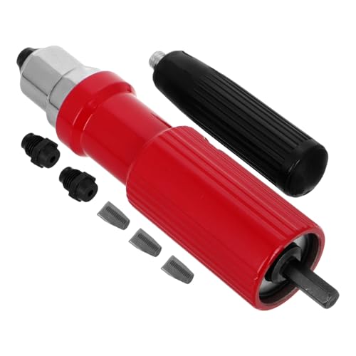 Generic Adaptador para Taladro Eléctrico Rojo Accesorio para Remachadora de Tuercas y Diseño Antideslizante y para Trabajos de Bricolaje y Construcción