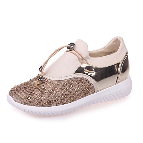 Preisvergleich Produktbild Mode Turnschuhe,Unisex Absolute Männer Frau Laufschuhe Atmungsaktiv Turnschuhe Sneaker Männer Casual Sportschuhe Patchwork Reise Schnürschuhe Sportschuhe (EU:40 / CN:41, Gold)