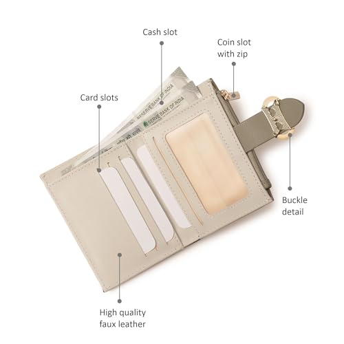 Image of Fastrack Women's Buckle Flap Two-Fold Wallet | Multiple Card Slots, Cash Slots, Zip Coin Pocket, Buckle Design Flap | Stylish & Secure | 6 Months Warranty