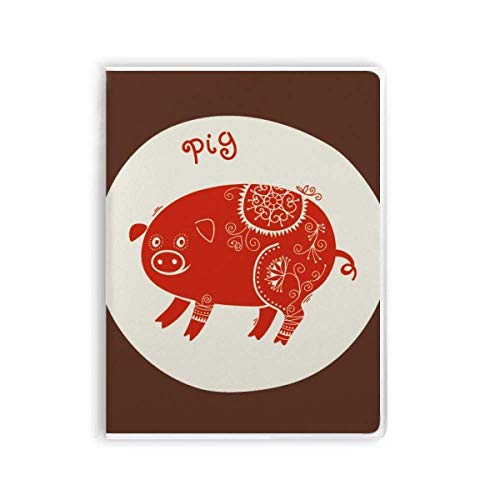 Année de cochon couverture souple zodiaque rouge carnet de notes et journal intime