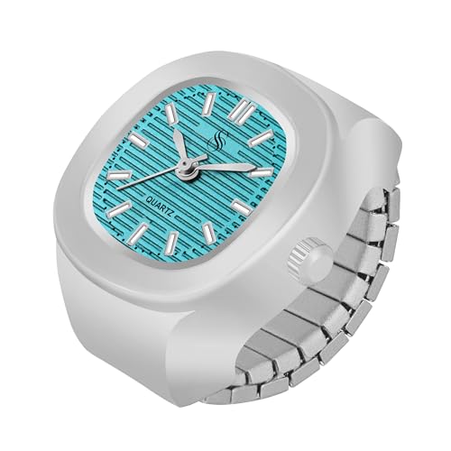 Image of Shocknshop Analog Fashion Stainless Steel Square Silver Ladies Ring Watch for Women -W165