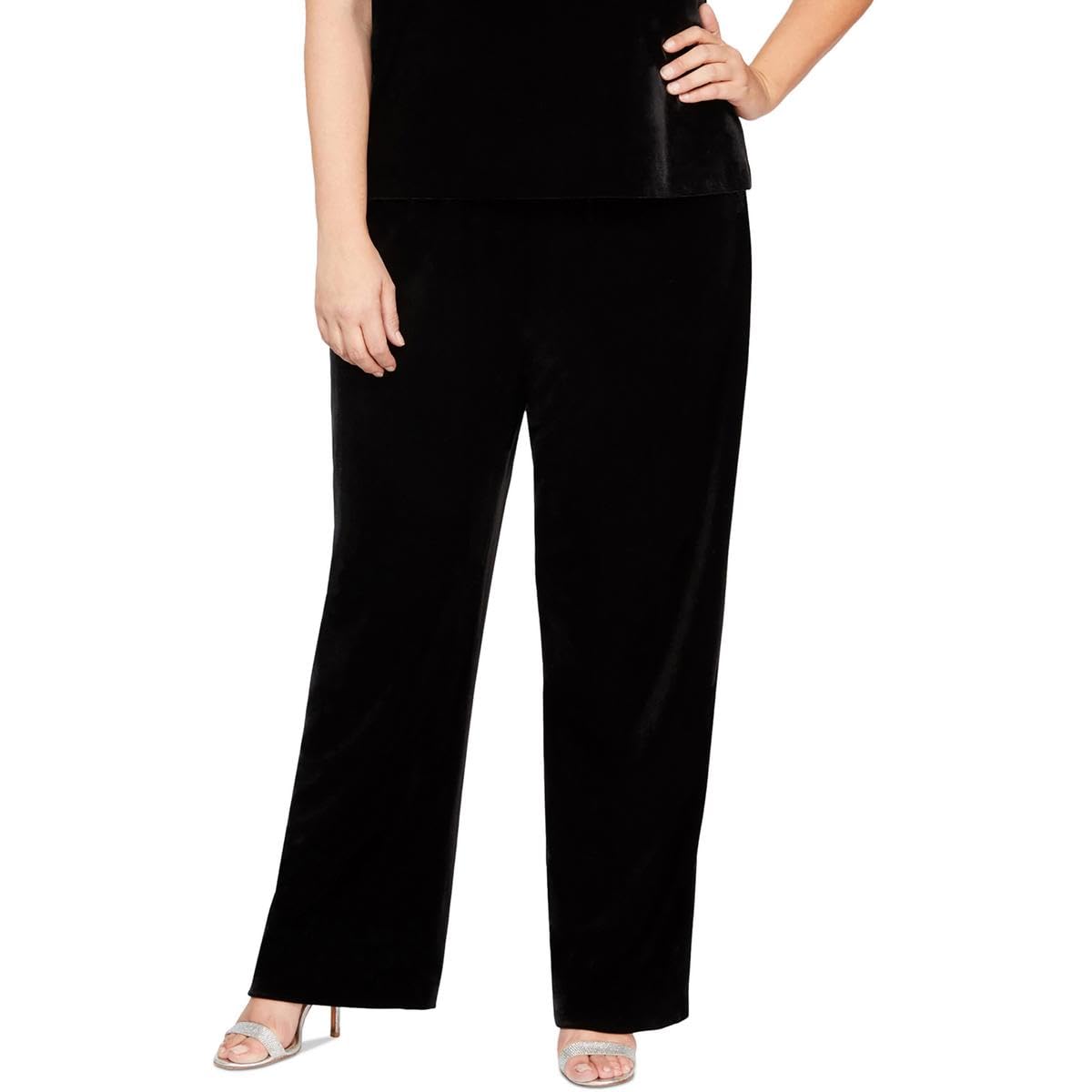 Plus Flat Front Velvet Pant