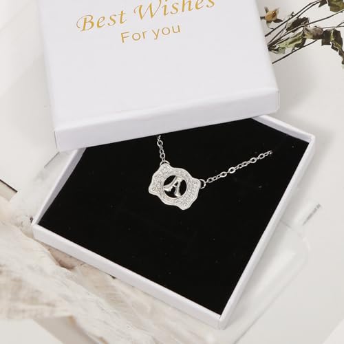Belt Buckle Necklace Western Style Initial Letter Pendant Necklace, Decorative Belt Buckle Frame Design