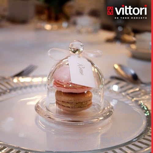 Candy Glass Dish 6 pcs. Decor Crystal Server with Base Bell Design Cupcake, Chocolate, Mini Patisserie Sweet by VITTORI - Image 4