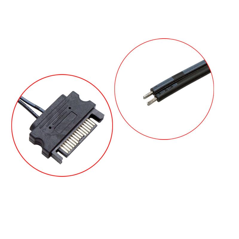 Cable de corriente SATA 15Pin macho 50cm 5V 12V miniatura 3