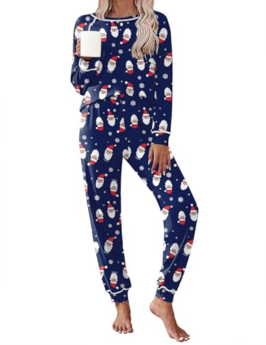 Image of Ekouaer Pajamas Set for Women Soft Comfy Pjs Sets Long Sleeve Sleepwear Loungewear S-XXL