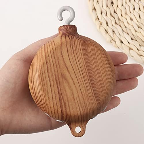Crib Mobile Musical Box - Mobile Rotary Music Box Imitation Wood - Crib Mobile Motor - Music Box with Rotating Hook - Baby Mobile Music Box Battery Operated Plays 35 Tunes Crib Toys Attachments